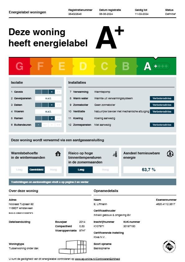 Nicolaas Tulplaan – appartement – Amstelveen | 1729.00 EUR